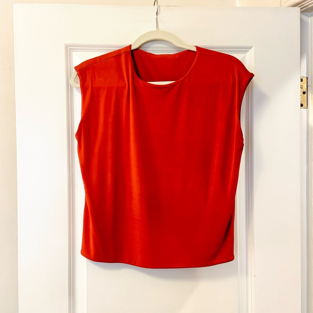 Eileen Fisher Fiery Red boat neck Tee